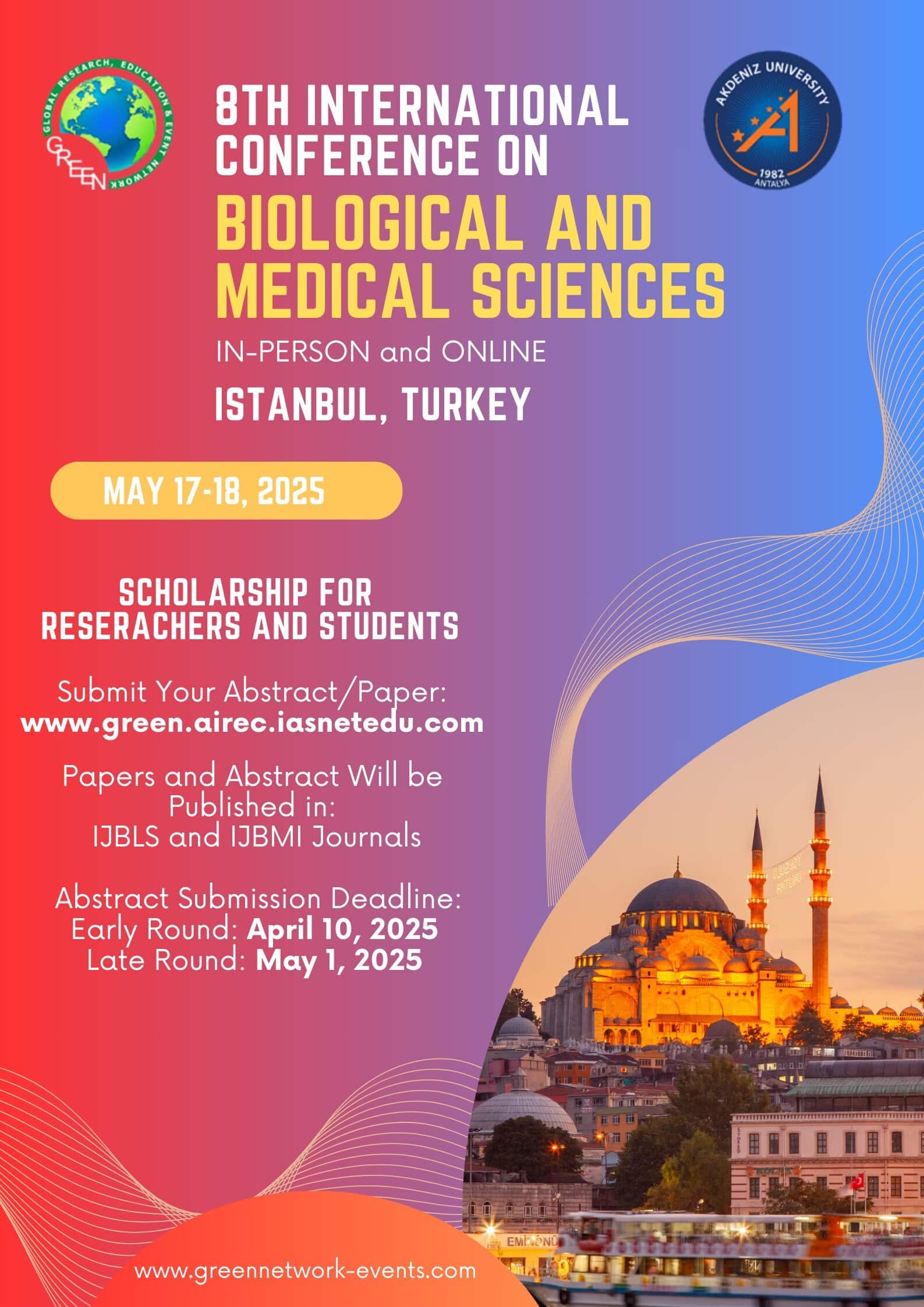 8th INTERNATIONAL CONFERENCE ON BIOLOGICAL AND MEDICAL SCIENCES (IN-PERSON AND ONLINE)