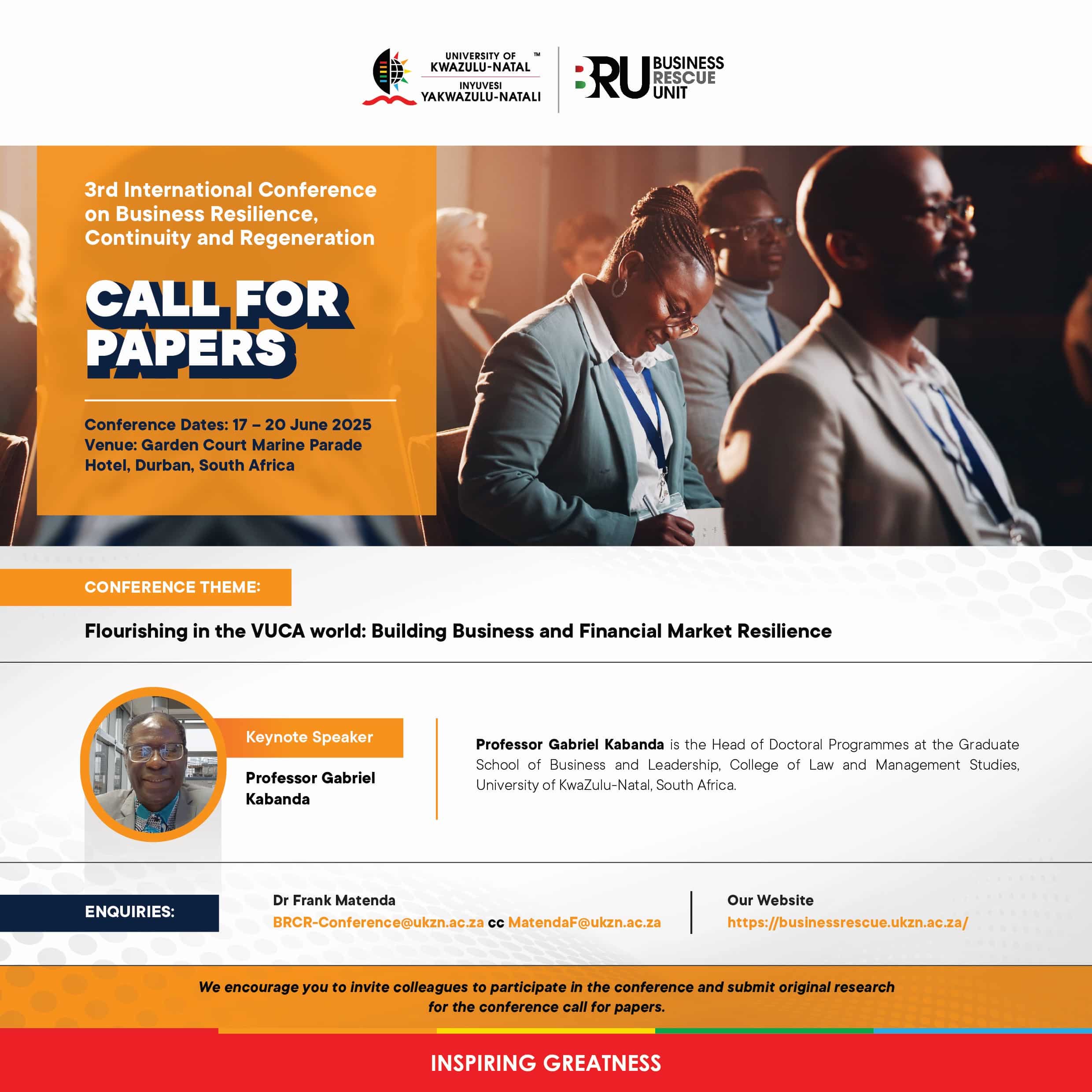 3rd International Conference on Business Resilience, Continuity and Regeneration
